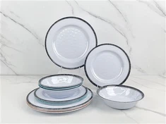 Elegant Floral Melamine Tableware Set - Lightweight Unbreakable Wedding Dinner Plates For Indoor & Outdoor Events