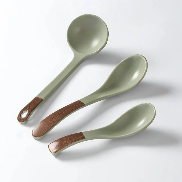 Wood Grain Handle Melamine Spoon